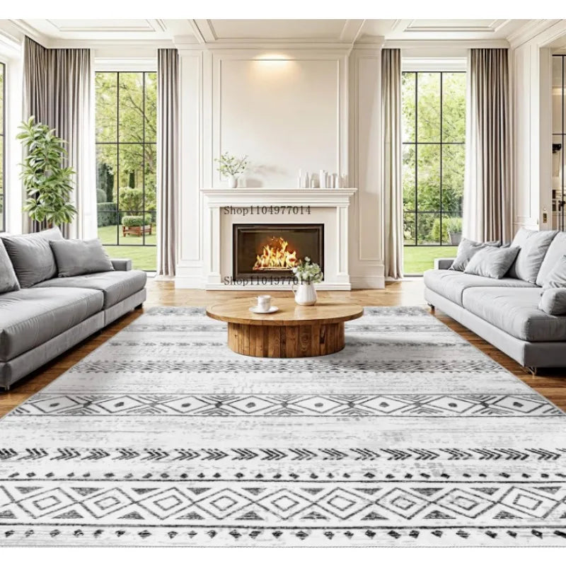 Soft Abstract Non-Slip Living Room Rug Machine Washable for Bedroom