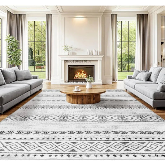 Soft Abstract Non-Slip Living Room Rug Machine Washable for Bedroom