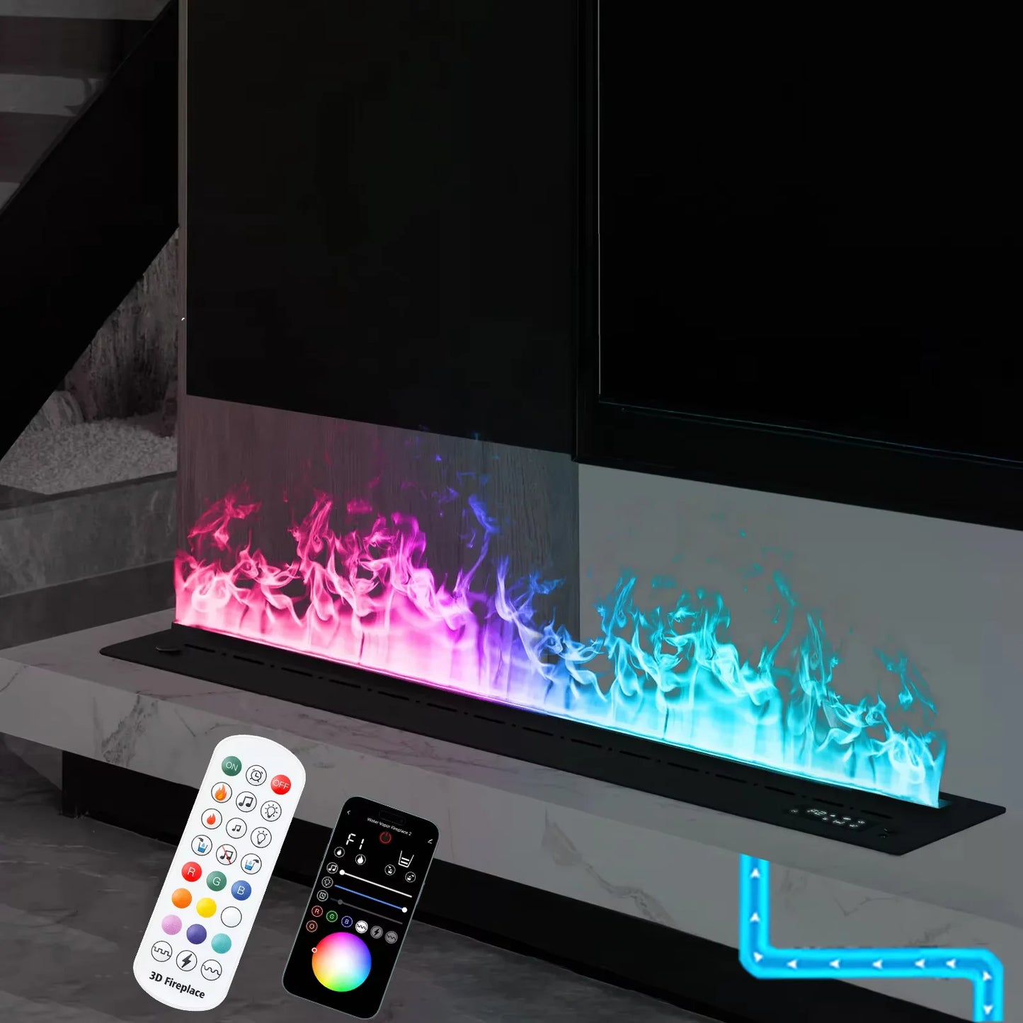 Ljustra Water Vapor Fireplace Humidifier Decorative Flame TV Stand