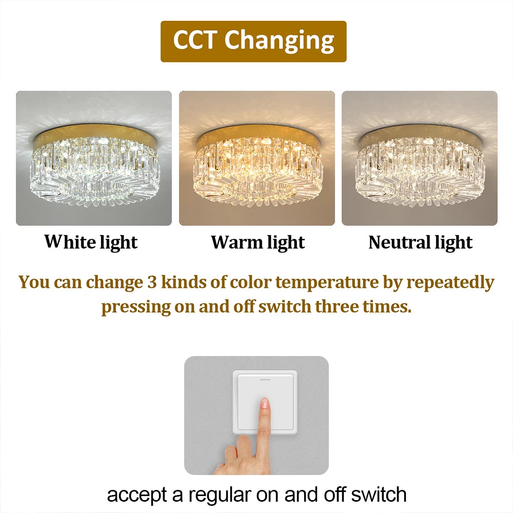 Luxury Crystal Ceiling Lamp Modern Chandelier Nordic Home Decor LED