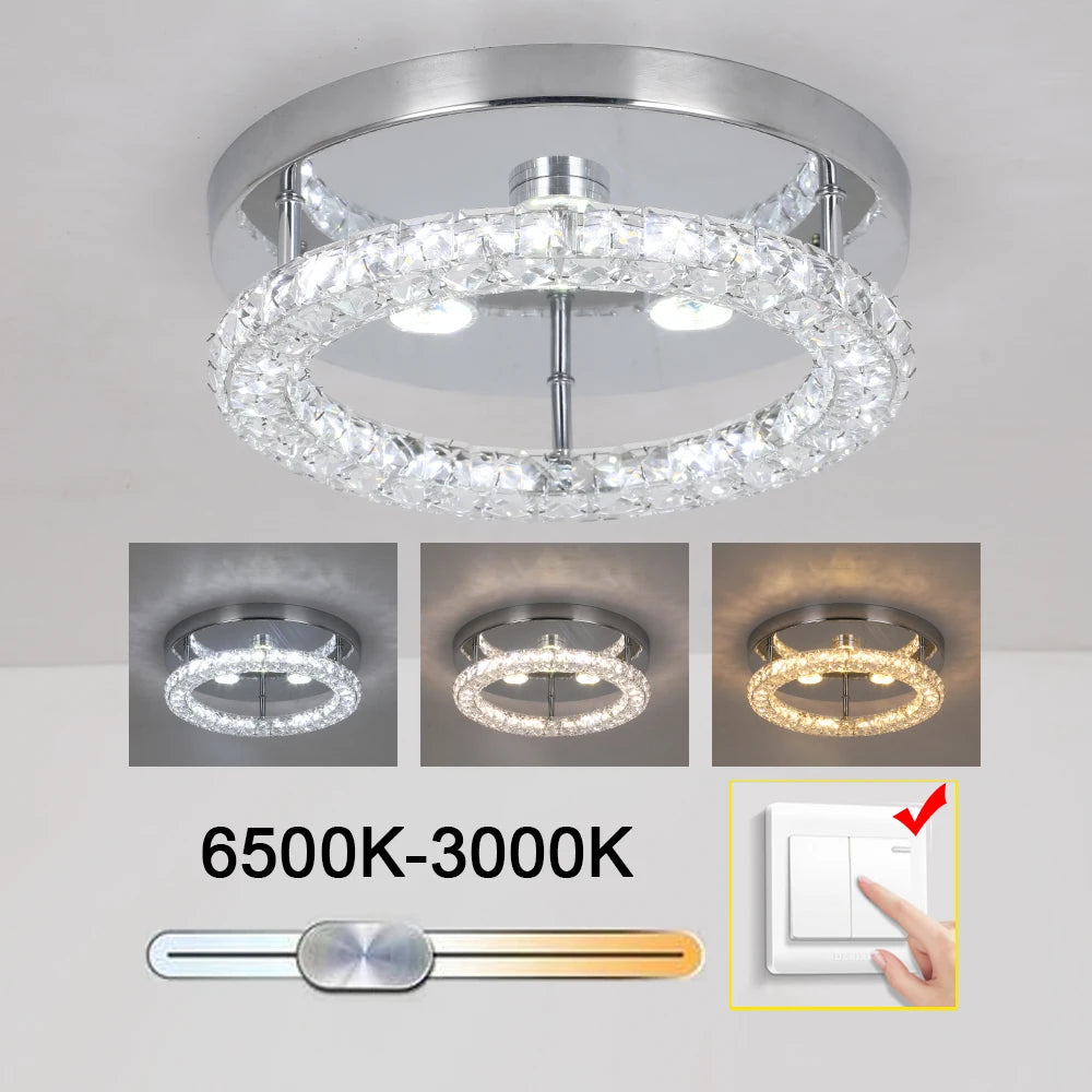 Modern Crystal Chandelier Ceiling Lamp LED Dimmable Pendant Light