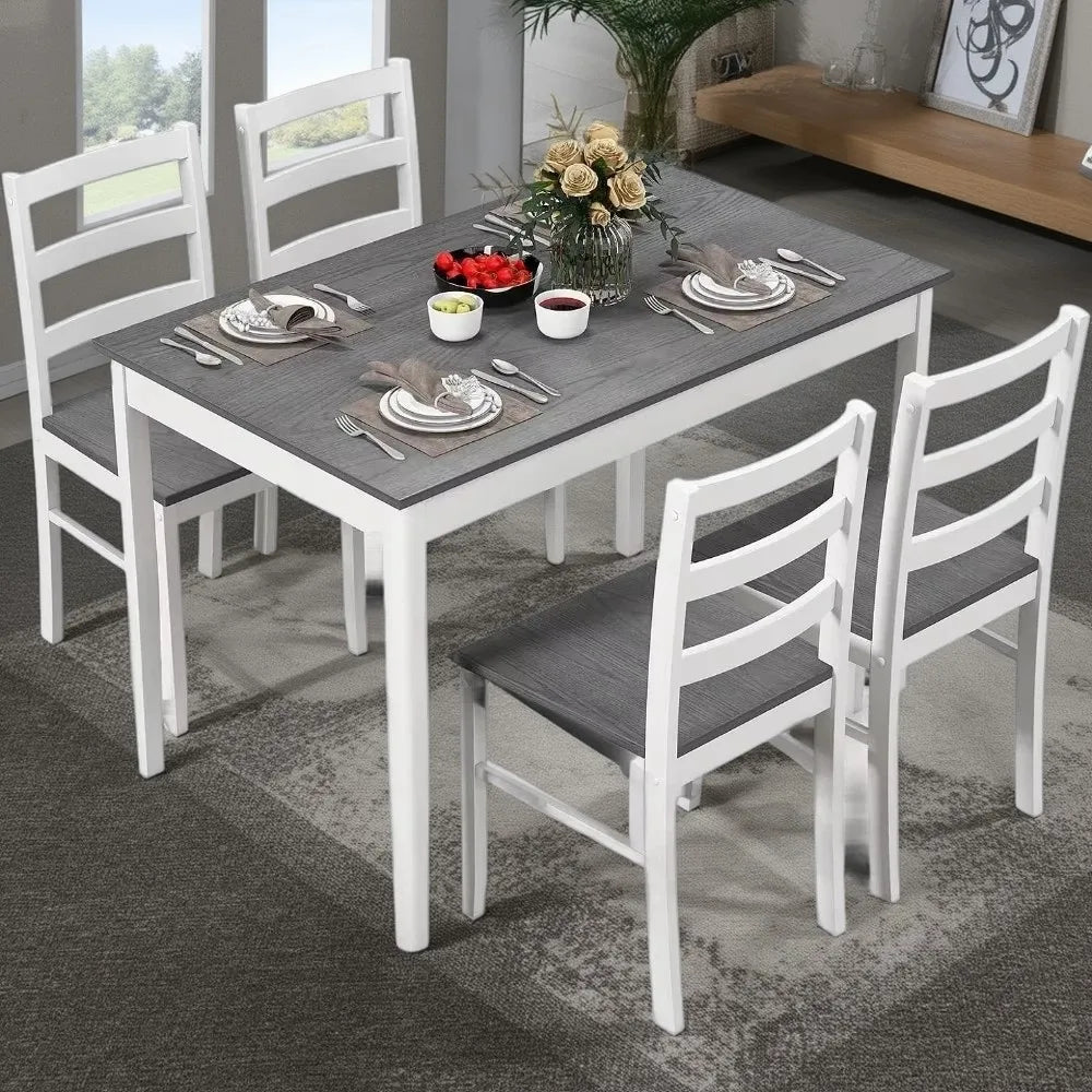 Ljustra Dining Table Set for 4 Modern Wood Kitchen Furniture Space-Saving