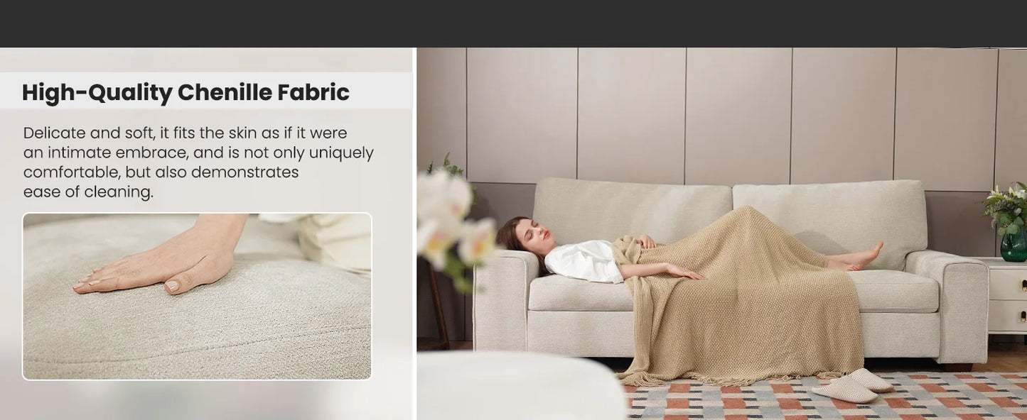 Modern Loveseat Sofa Chenille Recliner Removable Cover Spring Cushions