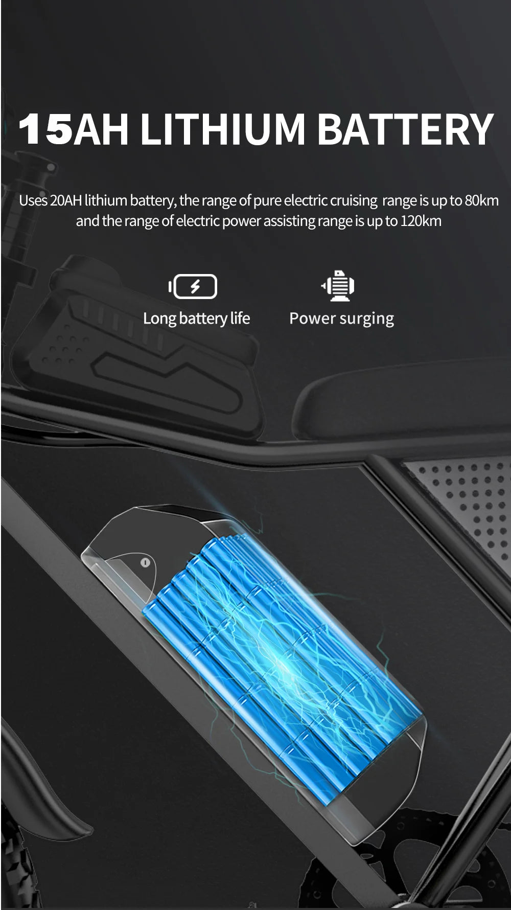 Electric Bike 1000W Motor 48V 15AH Battery All-terrain Fat Tire E-Bike