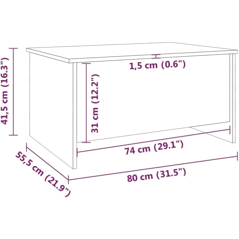 Ljustra Lift-Top Coffee Table Smoked Oak Multifunctional Storage Table