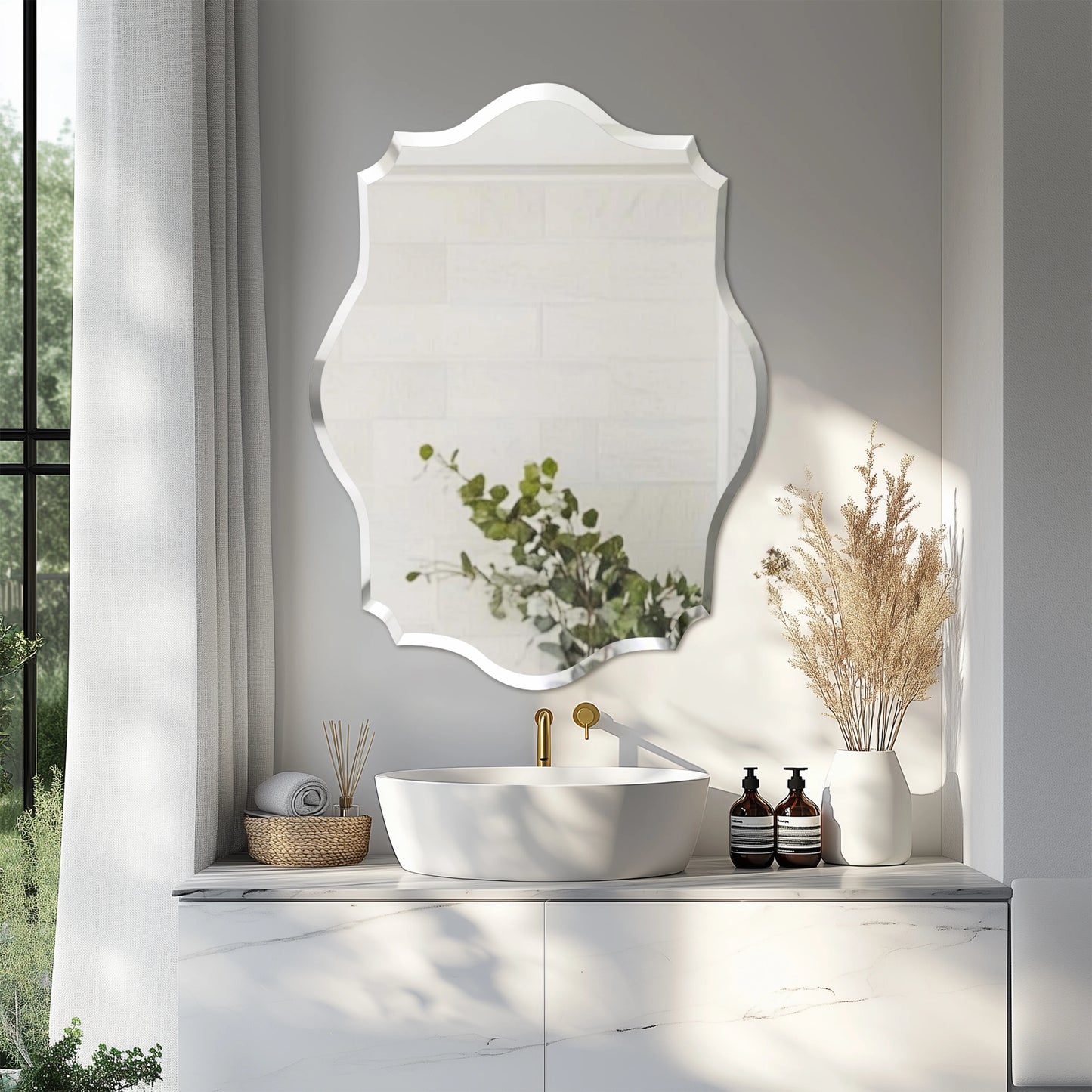 Ljustra Wisfor Wall Mirror Frameless Beveled Edge Modern Design 60cm 80cm
