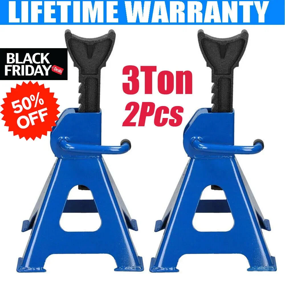 Ljustra Heavy Duty 3 Ton Axle Stands for Car Van Garage Workshop 2PCS