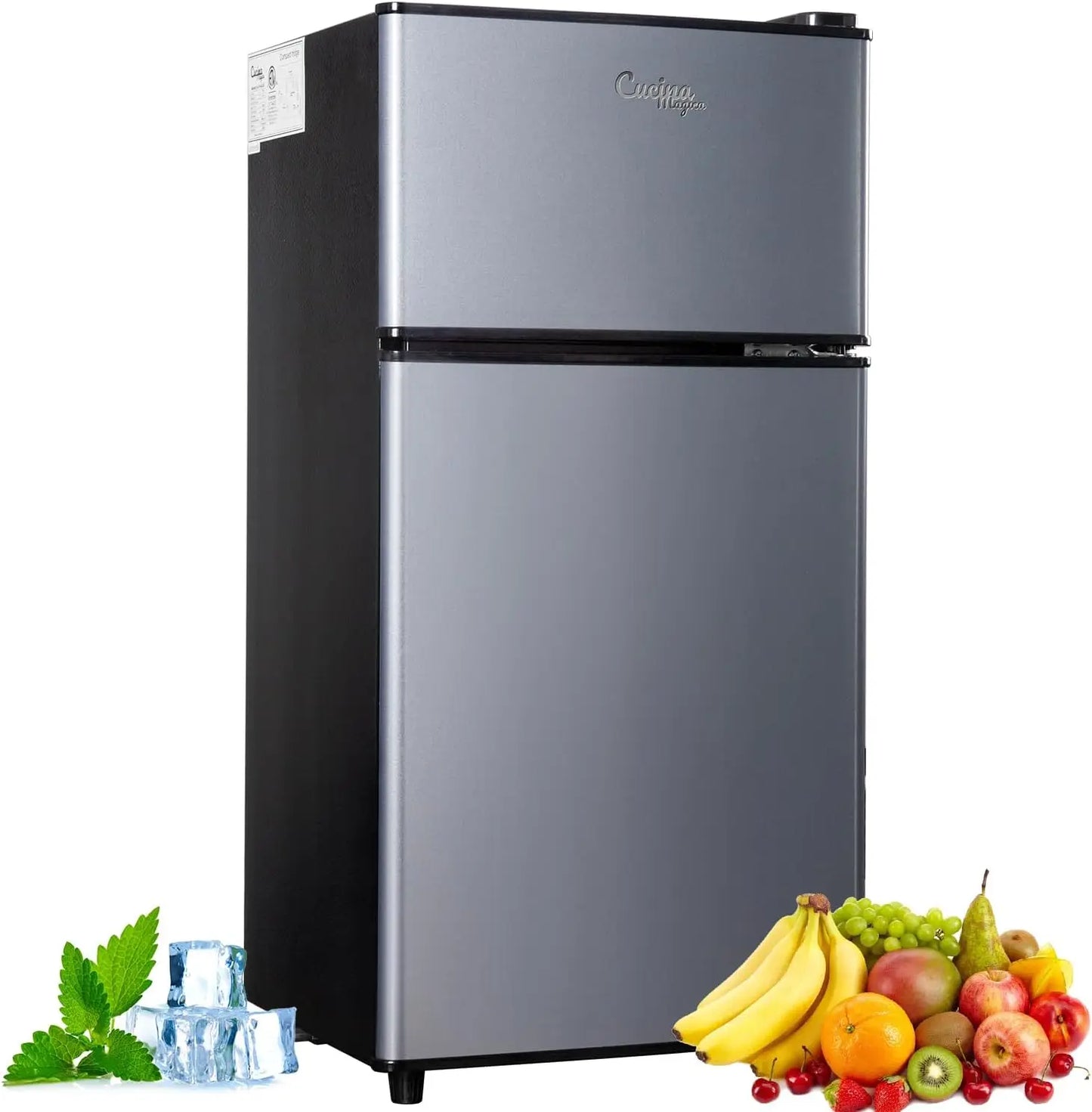 Mini Fridge with Freezer 2.9 Cu.Ft Energy Saving Low Noise Adjustable Thermostat