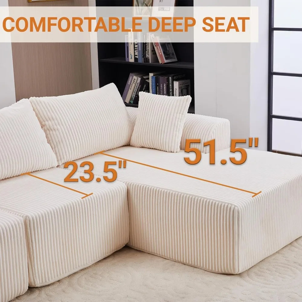 L Shaped Couch Modular Sofa Chaise Cloud Sectional for Living Room