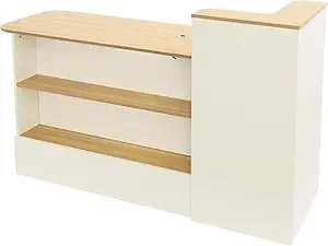 Modern Reception Desk Office Front Desk with Storage Lockable Drawer