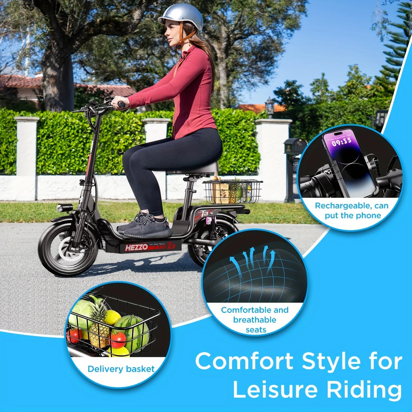 Ljustra 500W Electric Bicycle Dual Disc Brake Urban Commuter 60km Range