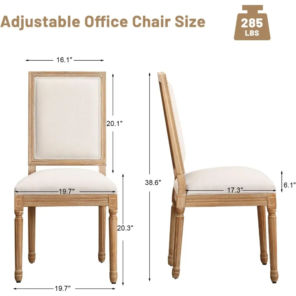 French Country Dining Chairs Set of 2 Upholstered Kitchen Living Room