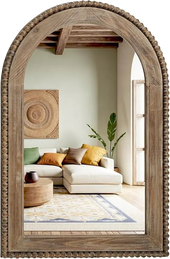 Ljustra Arch Wall Mirror 26x40 Wood Framed Farmhouse Decorative Mirror
