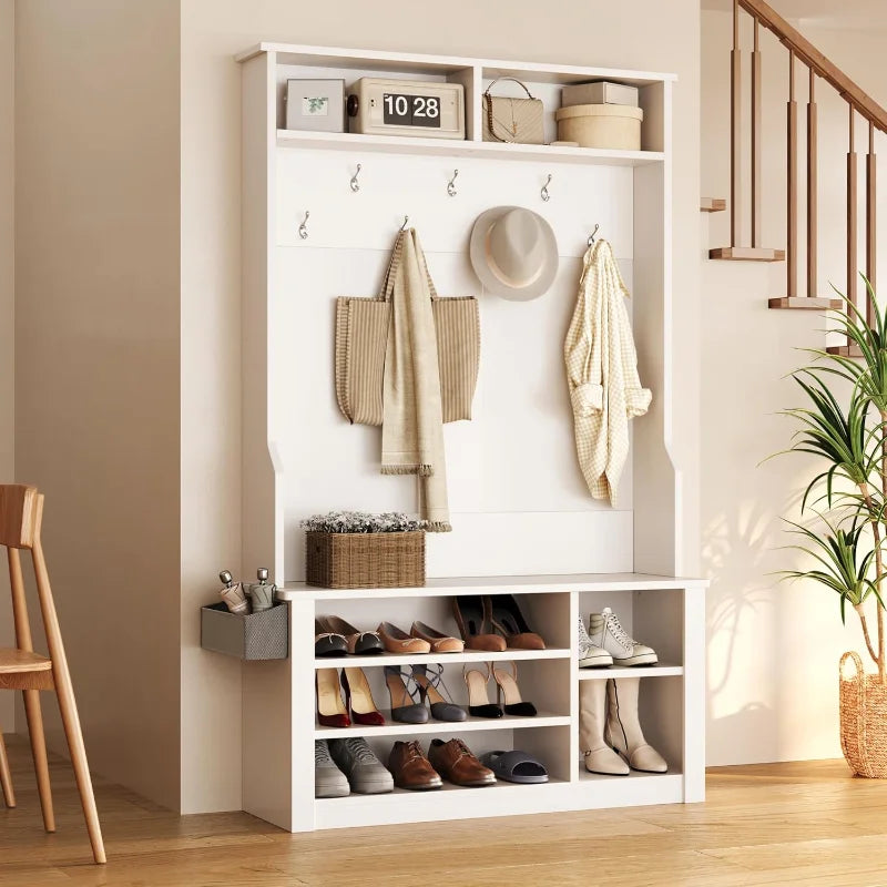 Ljustra Aiho Hall Tree Bench Coat Rack Shoe Storage Entryway Organizer