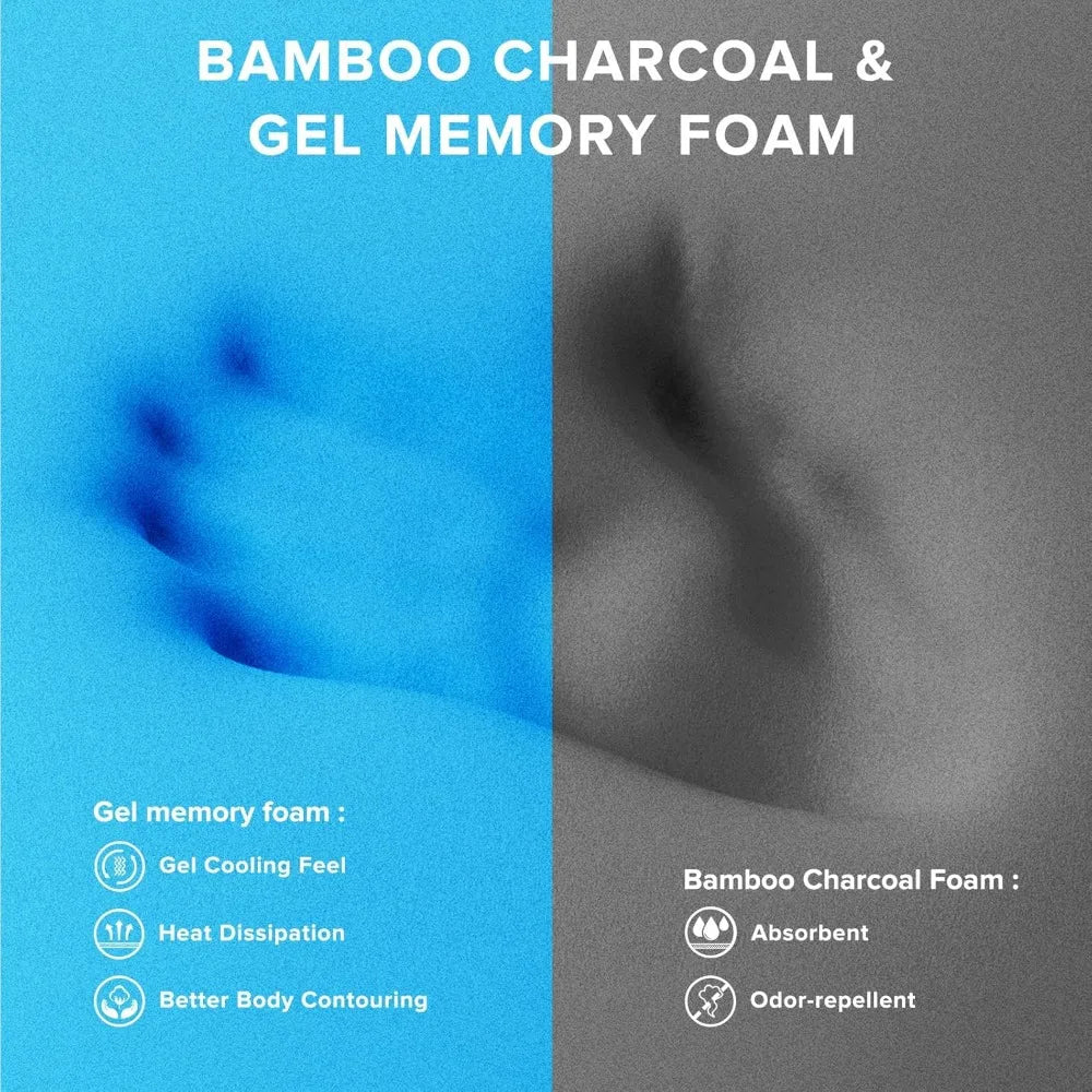 Full Size 10 Inch Hybrid Mattress Medium Firm Pocketed Springs Bamboo Foam