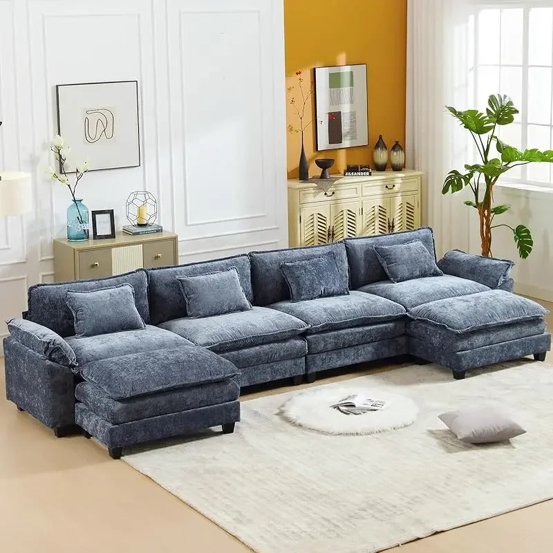 Ljustra Comfy Cloud Sectional Sofa with Pillows for Living Room