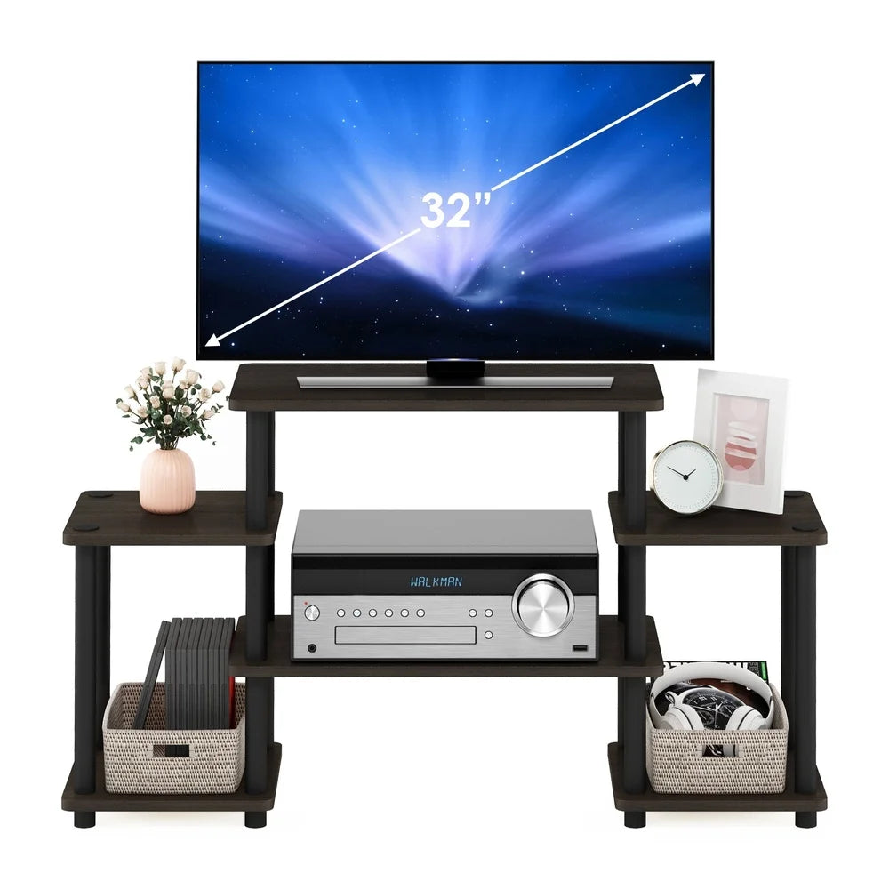 Easy Assembly Open Shelf Entertainment Center TV Stand Storage Unit