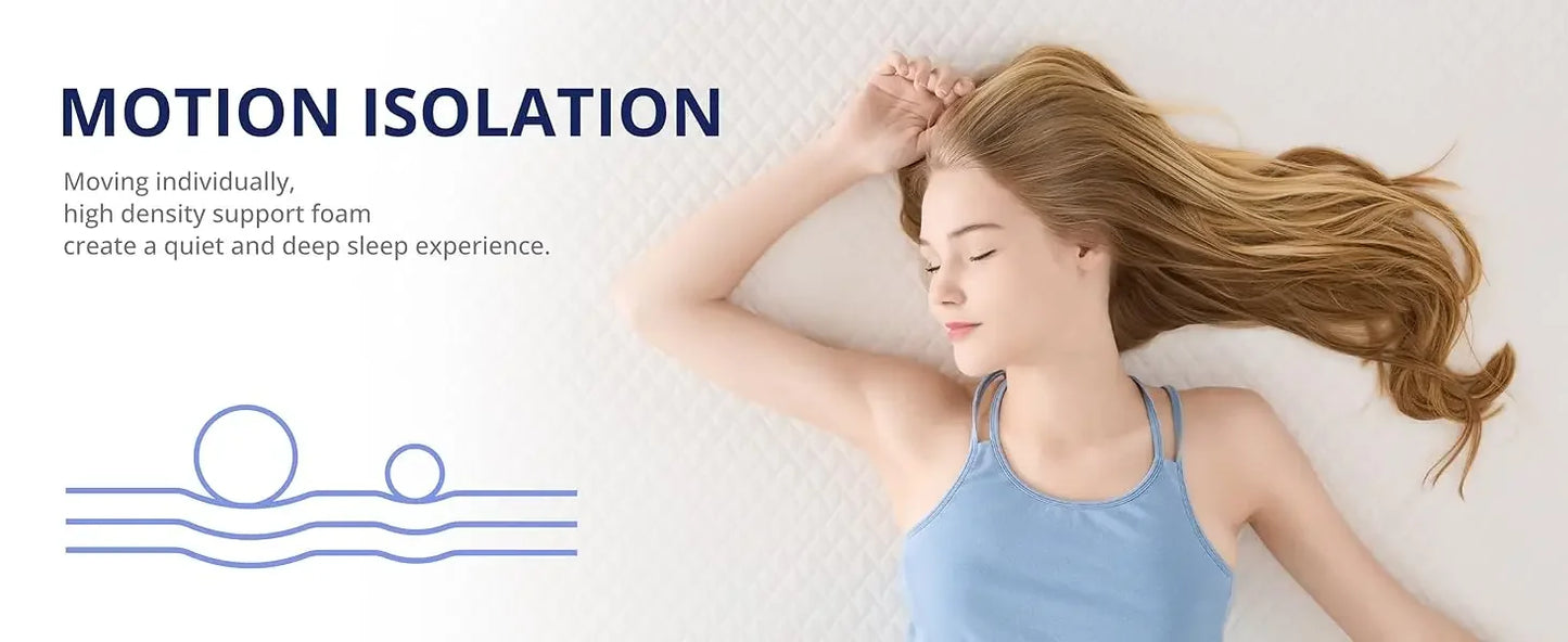 Ljustra TwinXL 10 Inch Green Tea Memory Foam Mattress Removable Cover