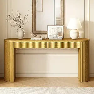 Sophisticated Console Table with Pine Veneer for Entryway Living Room