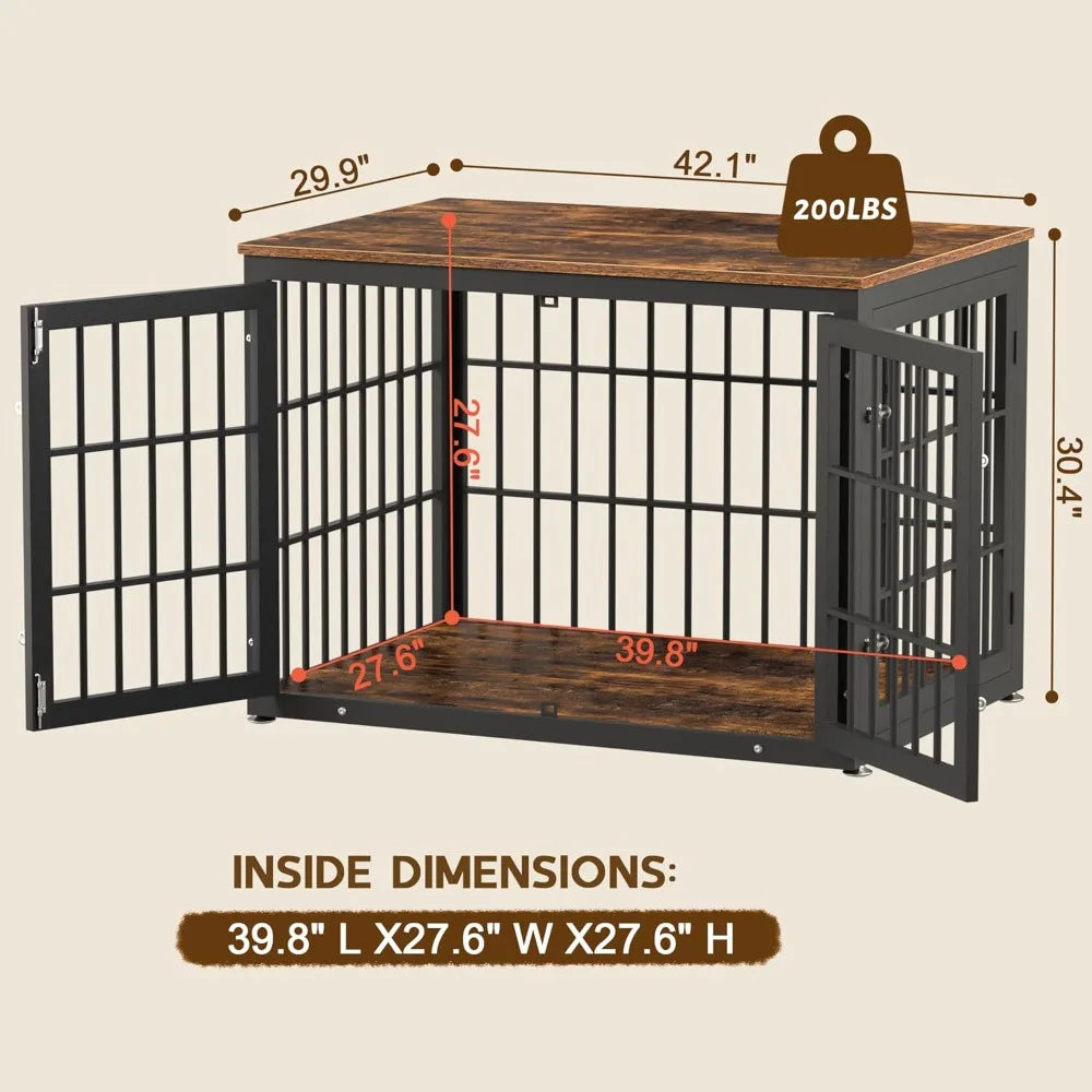42 Inch Heavy Duty Dog Crate Furniture for Large Medium Dogs End Table