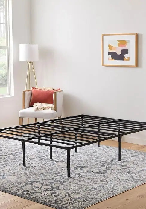 Folding Metal Platform Bed Frame Easy Assembly No Box Spring Needed
