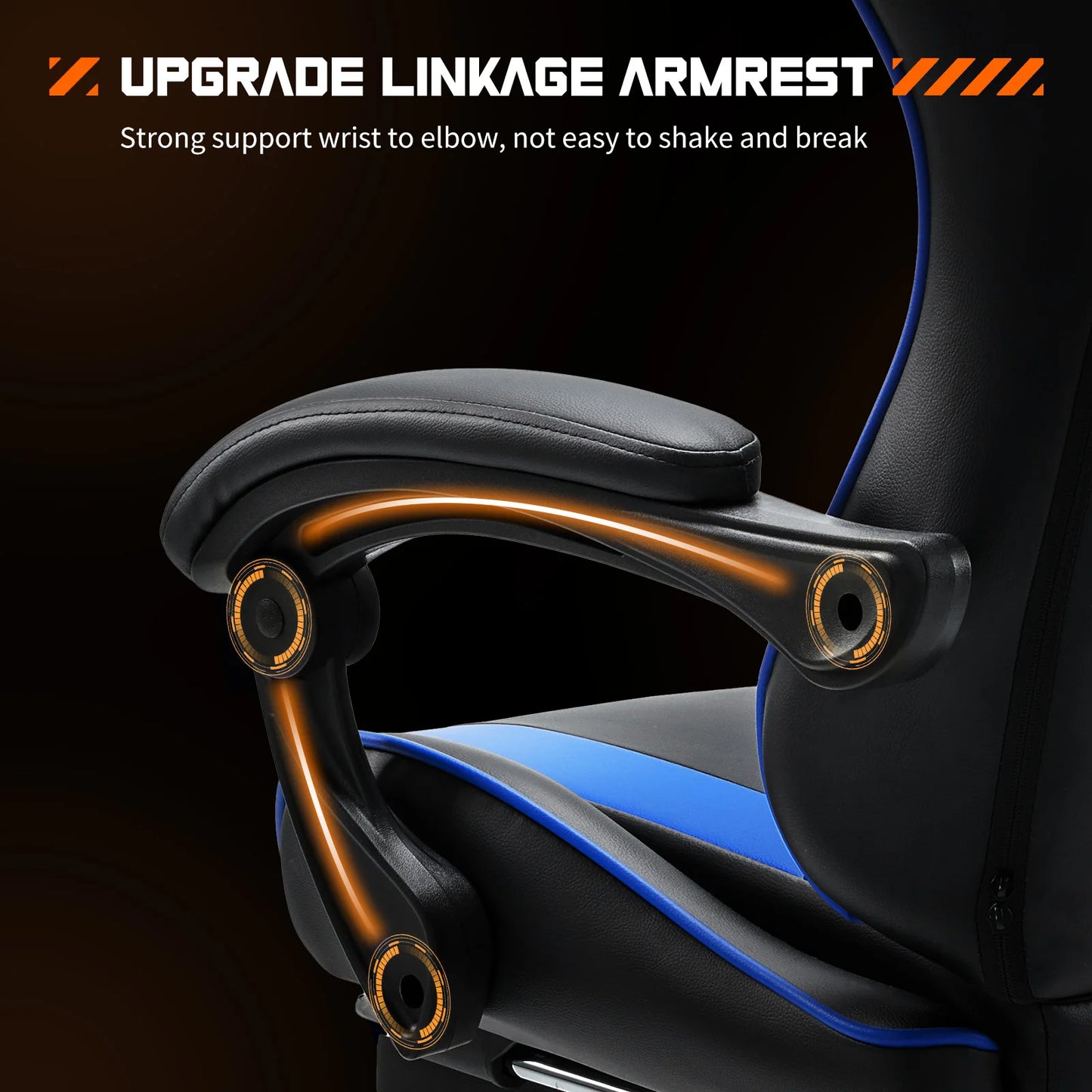Ljustra Ergonomic Gaming Chair Adjustable Swivel PU Leather Headrest Support