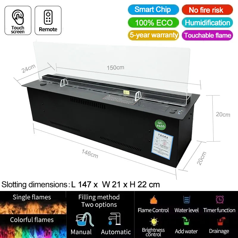 Intelligent Electric Water Atomizer 3D Vapor Decorative Fireplace