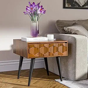 Georgina Solid Wood Nightstands Fully Assembled Rustic Bedroom Cabinet