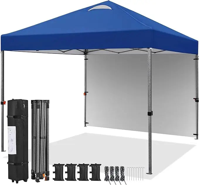 10x10 Pop Up Canopy Tent Instant Commercial Outdoor Shelter with Sidewall