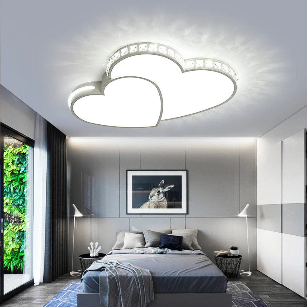 Modern Heart Shaped LED Ceiling Light for Kids Bedroom Living Room