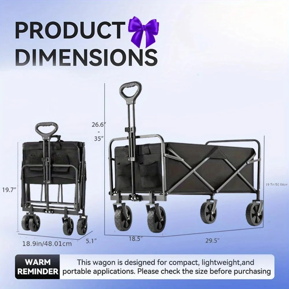 Heavy Duty Collapsible Wagon Cart All-Terrain Utility Cart for Storage