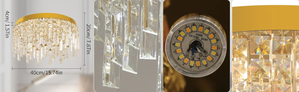 Luxury Crystal Ceiling Lamp Modern Chandelier Nordic Home Decor LED