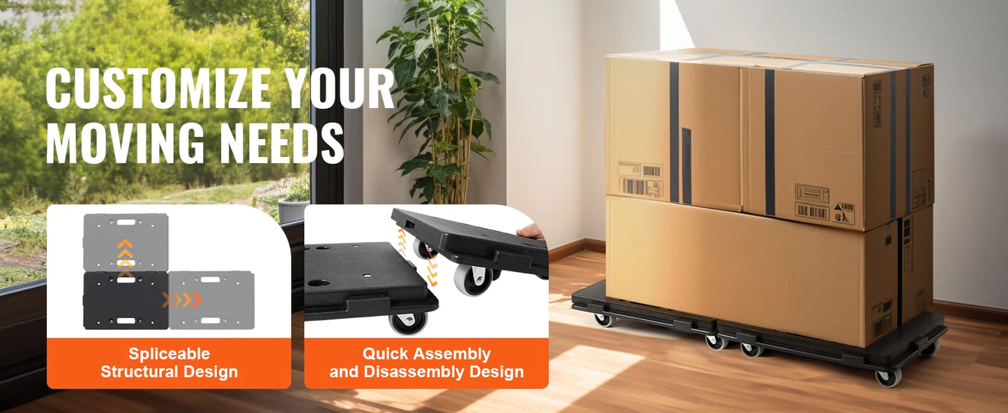 Ljustra 2 Pack Furniture Mover Dolly Trolley 500 lbs Small Flat Cart