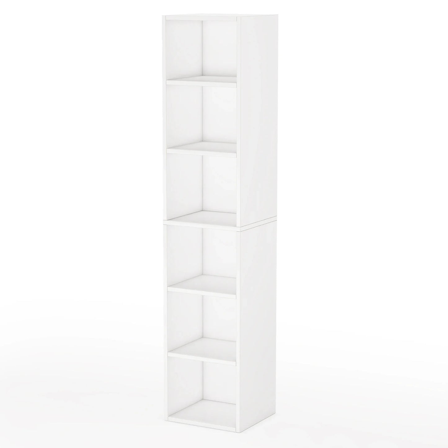 Ljustra 70.9 Inch Tall Narrow Bookcase Modern White Corner Storage Shelf