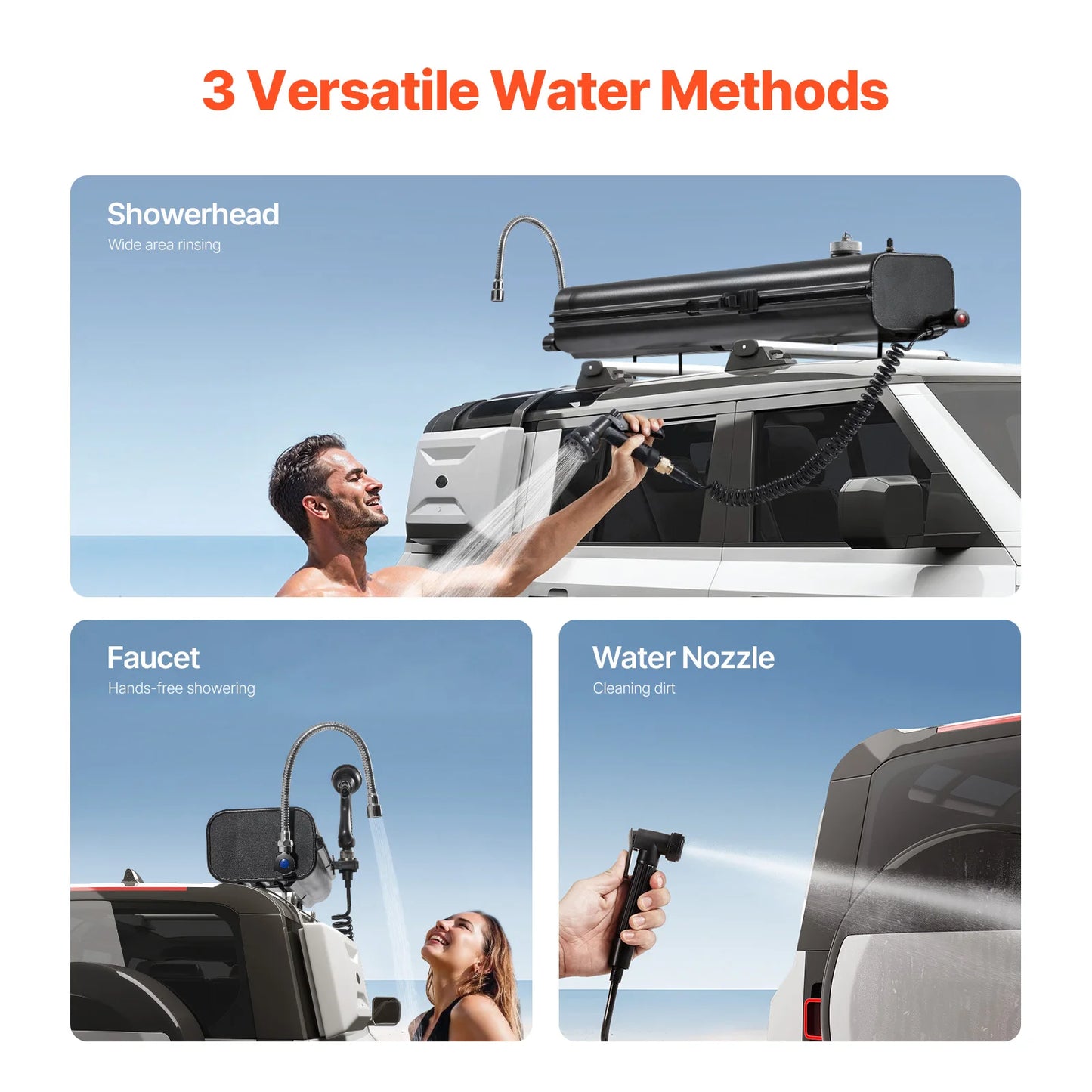 High Capacity Roof Rack Water Tank Multi-Dispensing Outdoor Tank