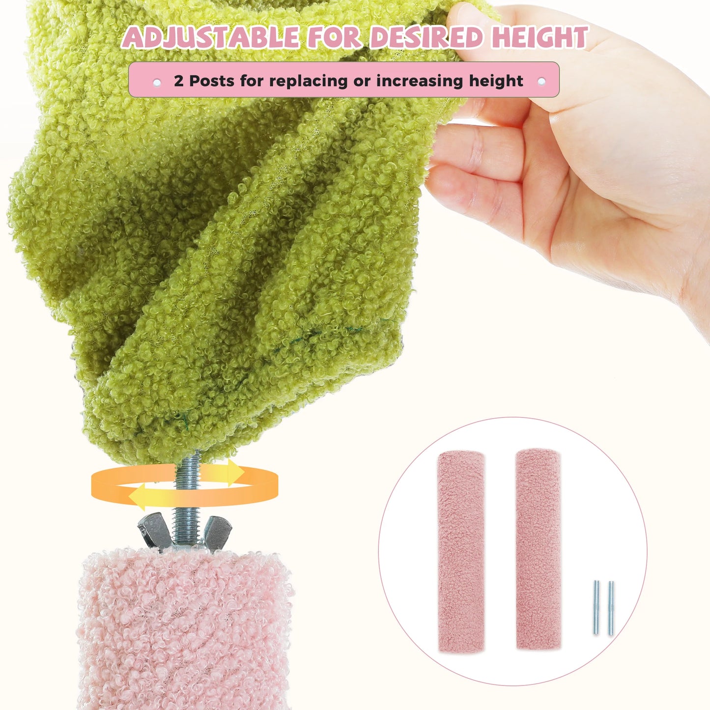 Cactus Cat Tree Floor to Ceiling 7 Tiers Adjustable Height 216-285CM