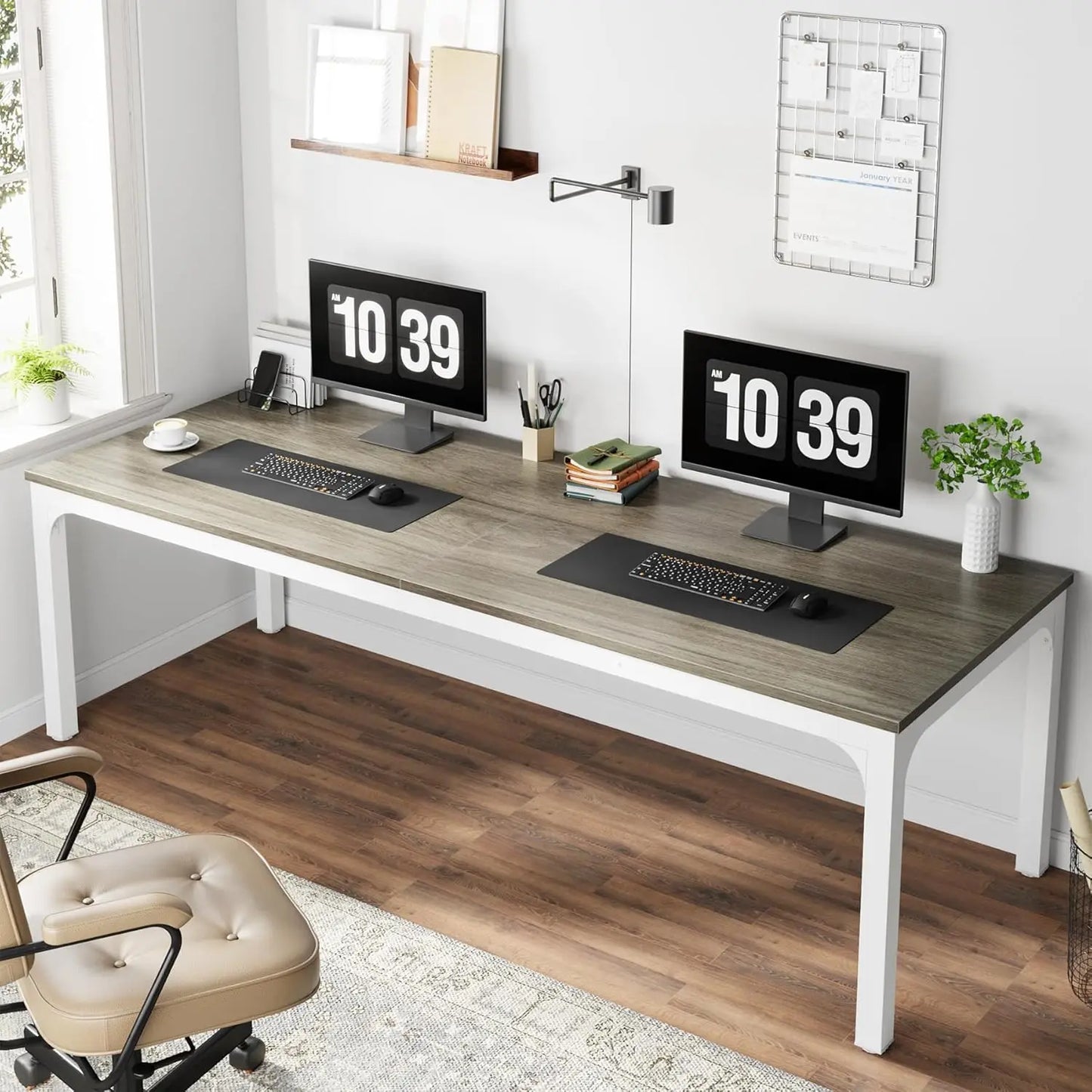 Extra Long Computer Desk 2 Person Home Office Workstation 78.7 Inches
