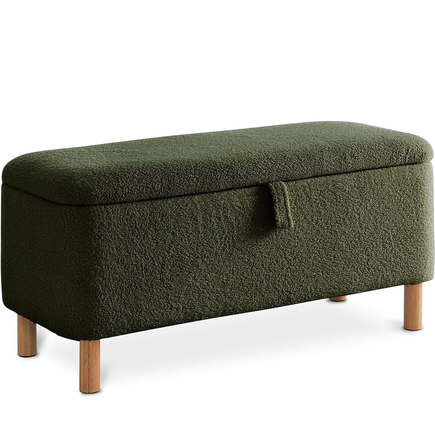 Boucle Storage Ottoman Bench for Bedroom Entryway Home Decor