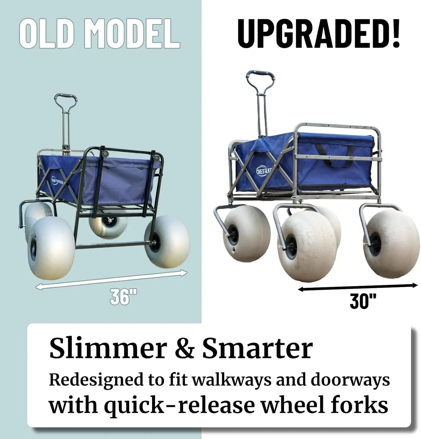 Ljustra Beach Cart Collapsible Wagon 13" Balloon Wheels Sand Pump Included