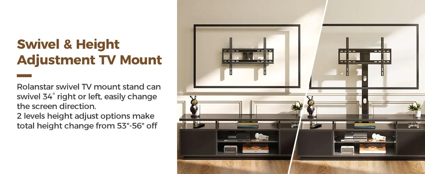 Modern TV Stand with Mount and Power Outlet for 32-70 inch TVs