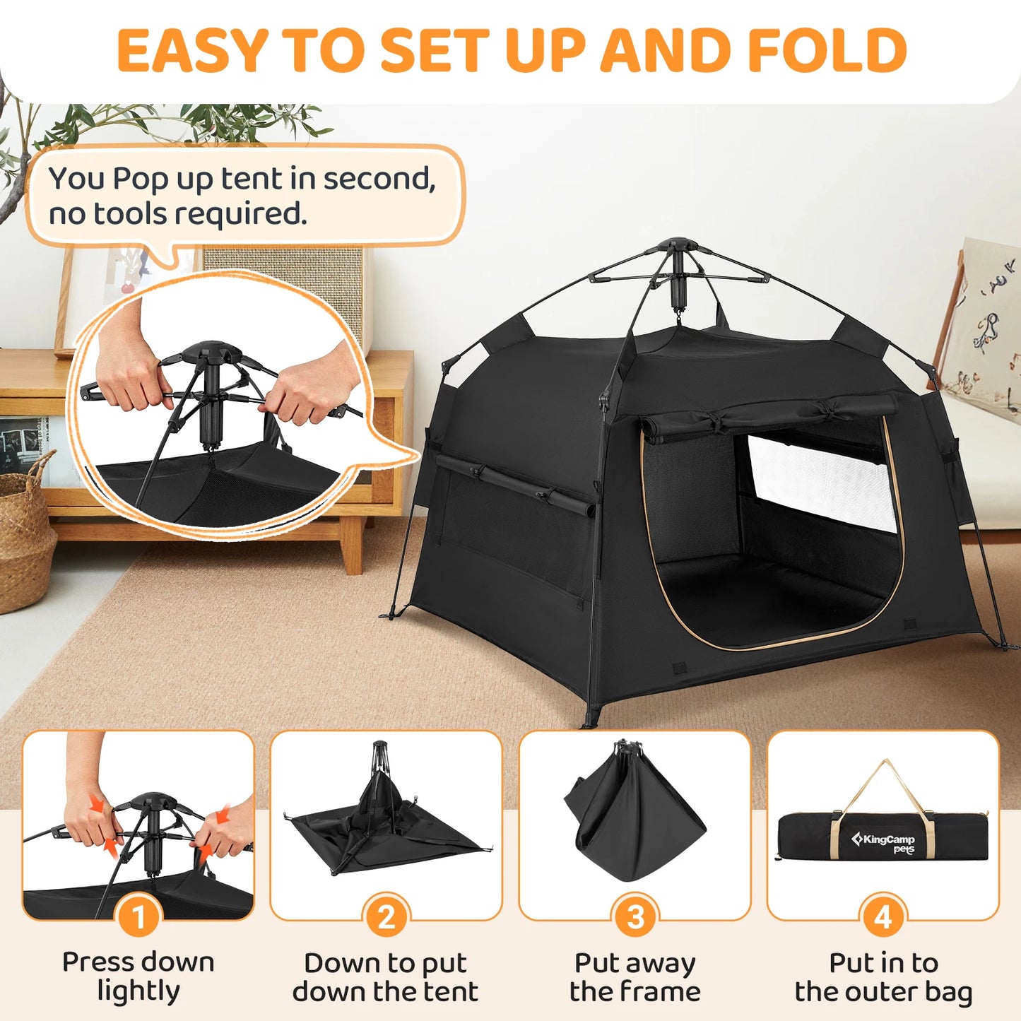 Ljustra Foldable Dog Tent Portable Playpen for Small Medium Puppies