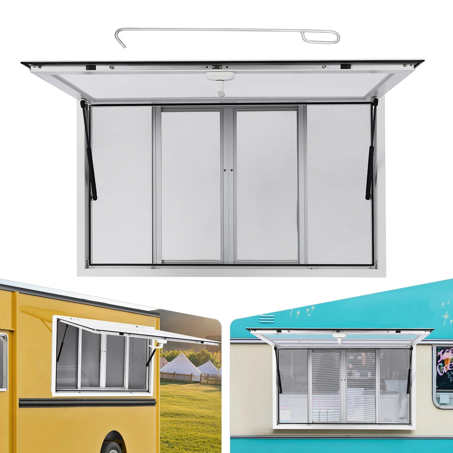 Concession Window Aluminum Alloy Food Truck Service Window Modern Design