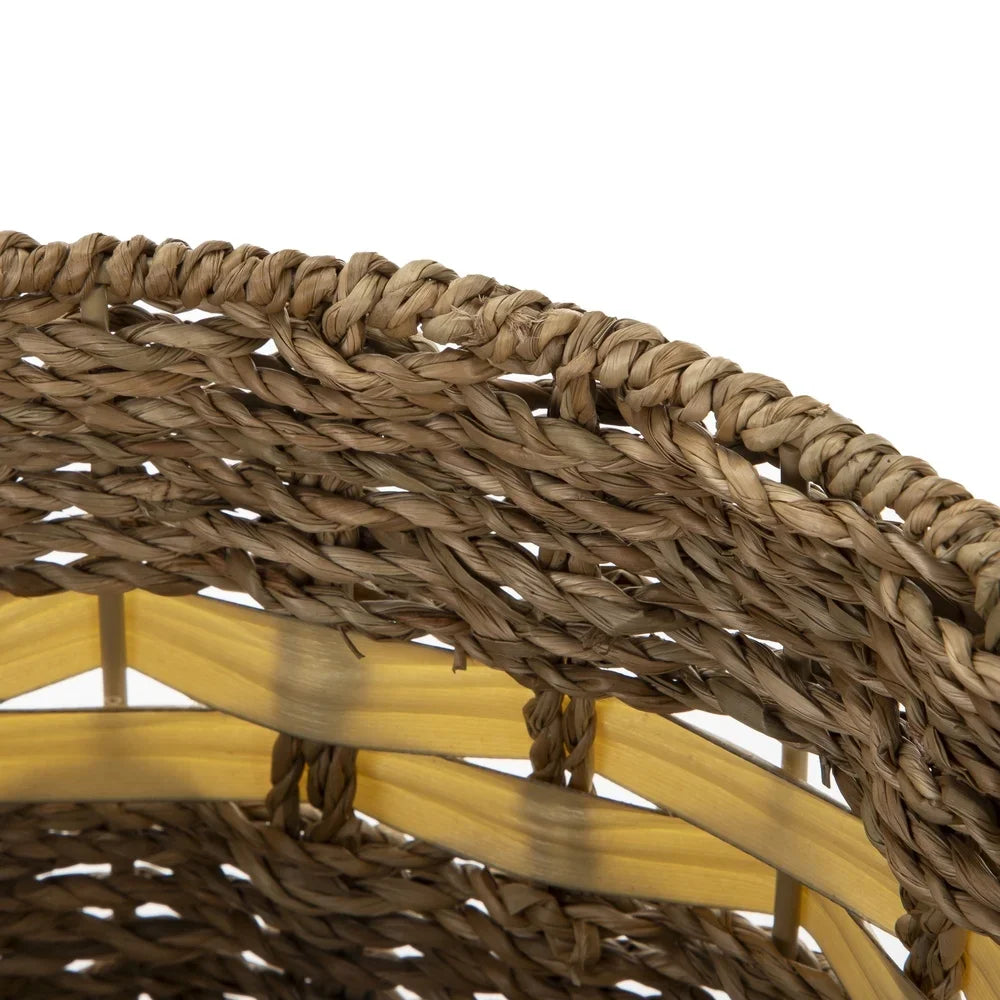 Handwoven Seagrass Storage Basket Large Round Decorative Organizer
