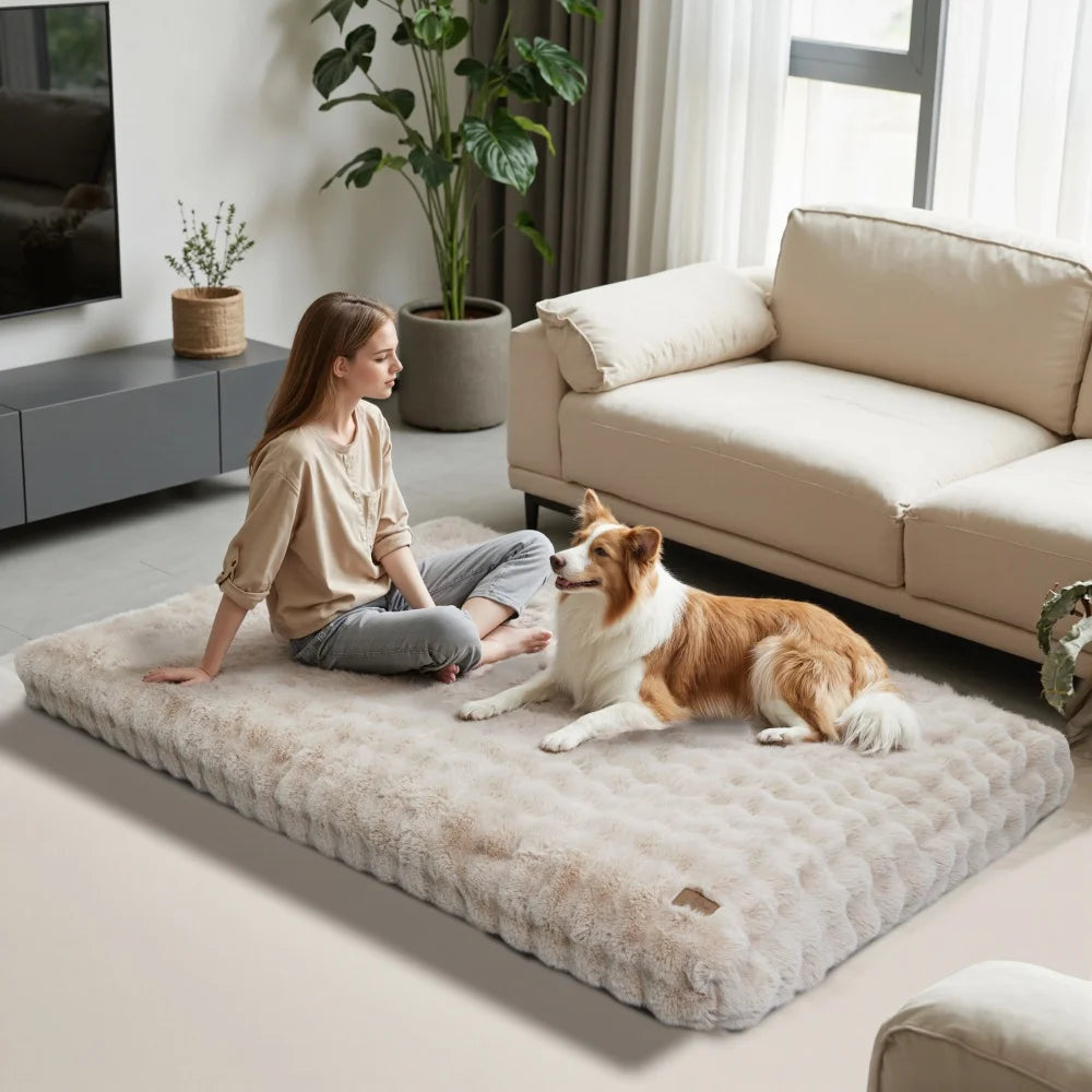 Ultra Plush Dog Bed Soft Pet Cushion Washable Mattress for Large Dogs