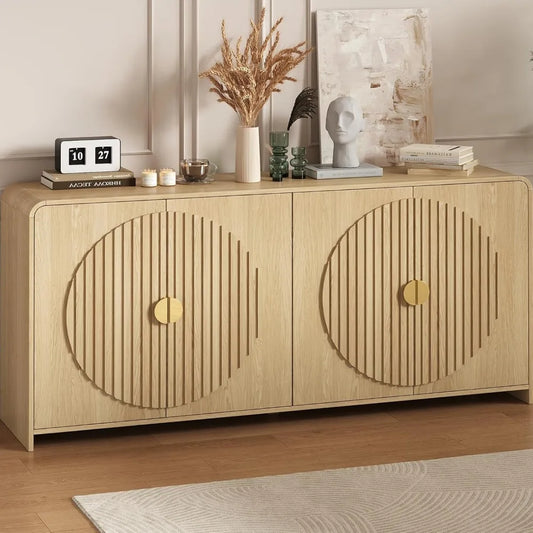 Modern 65" Sideboard Buffet Storage Cabinet with Adjustable Shelves