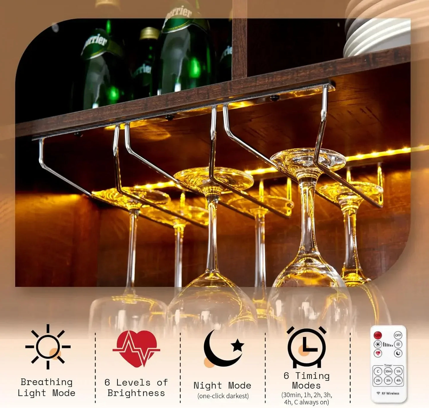 72 Inch Farmhouse Kitchen Sideboard Coffee Bar Cabinet with Barn Door