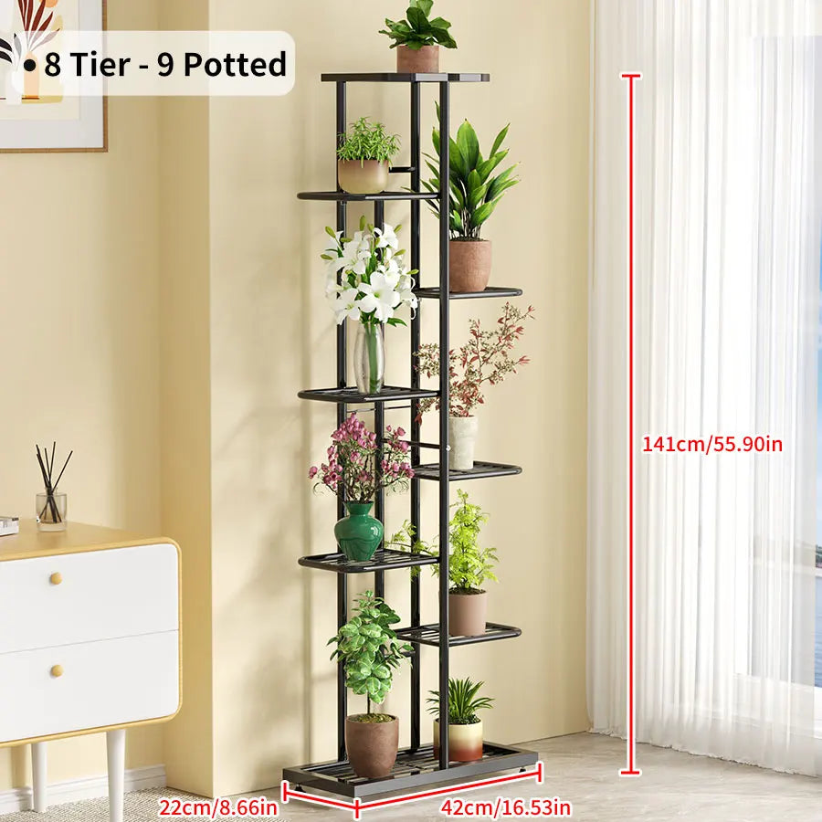 Ljustra Flower Stand Rack Metal Plant Holder Organizer for Home Garden