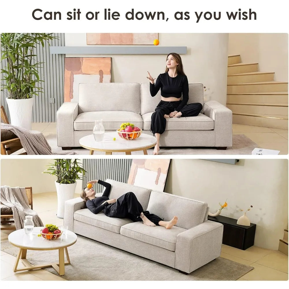 Ljustra Modern 71.2" Sofa Couch Loveseat Removable Cover Wide Armrest