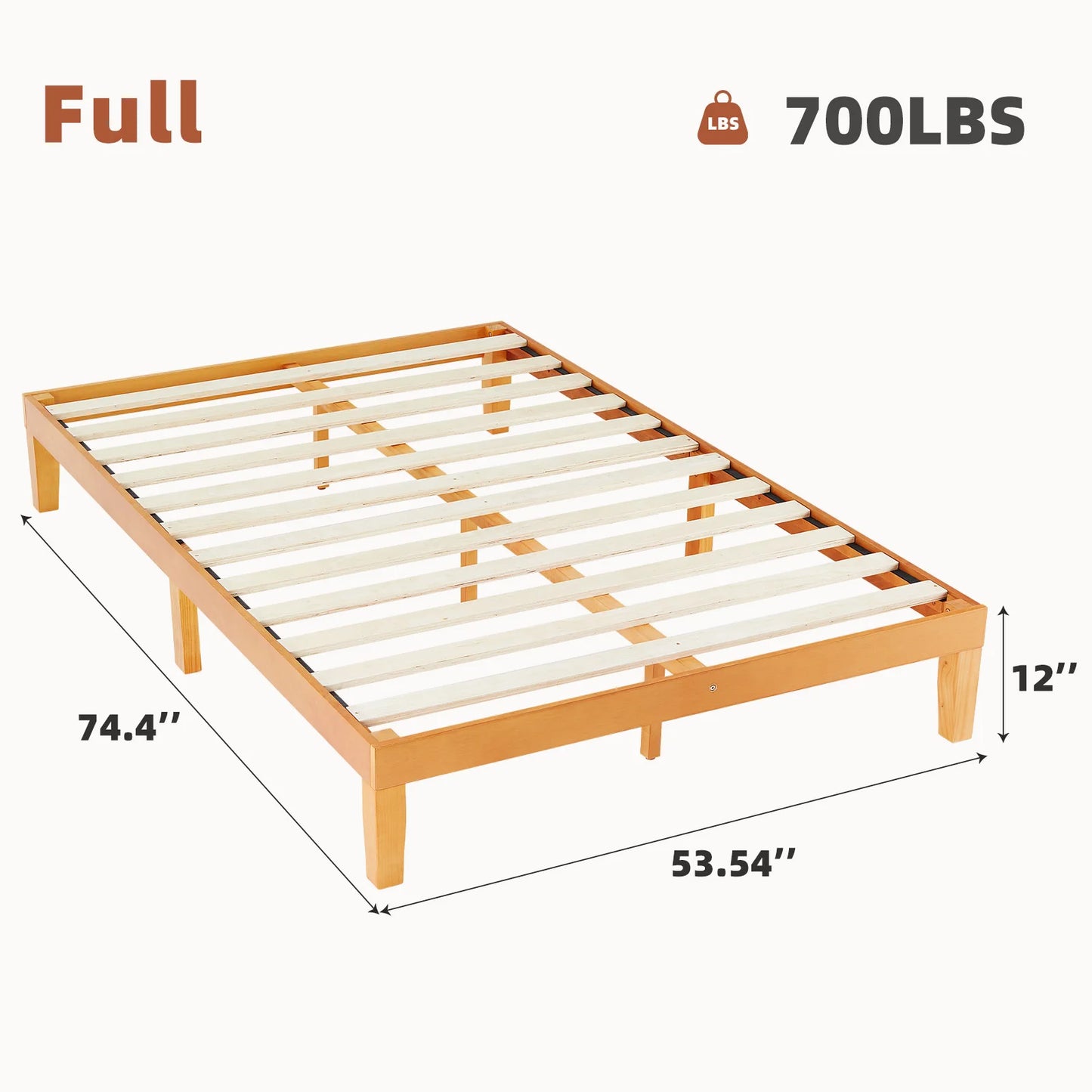Ljustra Queen Solid Wood Bed Frame Easy Assembly Eco-Friendly Design
