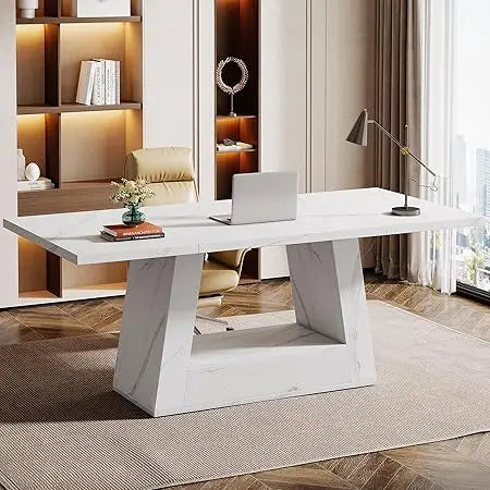 Modern 63-Inch Executive Computer Desk Large Workstation Home Office